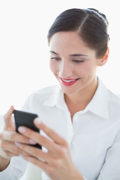 Premium Photo Beautiful Business Woman Using Mobile Phone