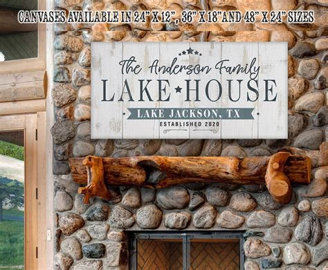 Personalized Lake House Large Canvas Wall Art not Printed | Etsy