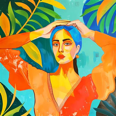 Woman In Dreamy Mood Vivid Fauvism Style Artwork Inspired By Matisse