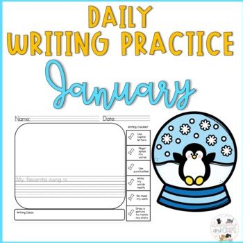 January Daily Writing Prompts for Kindergarten and First Grade | TpT