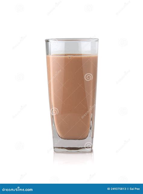 Chocolate Milk Glass Isolated On White Background Stock Image Image Of Background Fresh