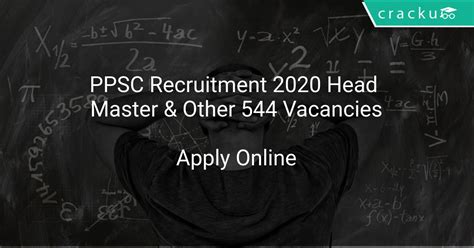 Ppsc Recruitment 2020 Head Master And Other 544 Vacancies Latest Govt