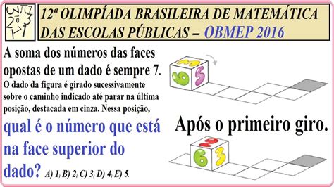 Obmep Fase N Vel Quest O Resolvida Prova Olimp Ada