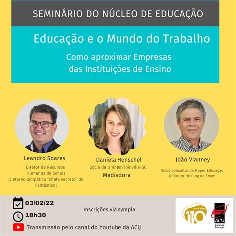 Seminário: Educação e o mundo do trabalho – Como aproximar Empresa das ... 