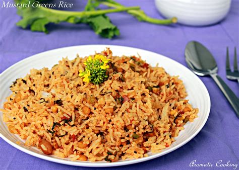 Aromatic Cooking Mustard Greens Rice