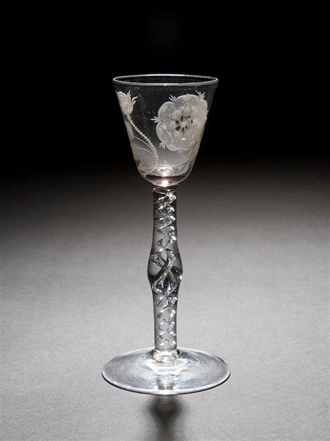 Bonhams An Engraved Jacobite Airtwist Wine Glass Circa 1750