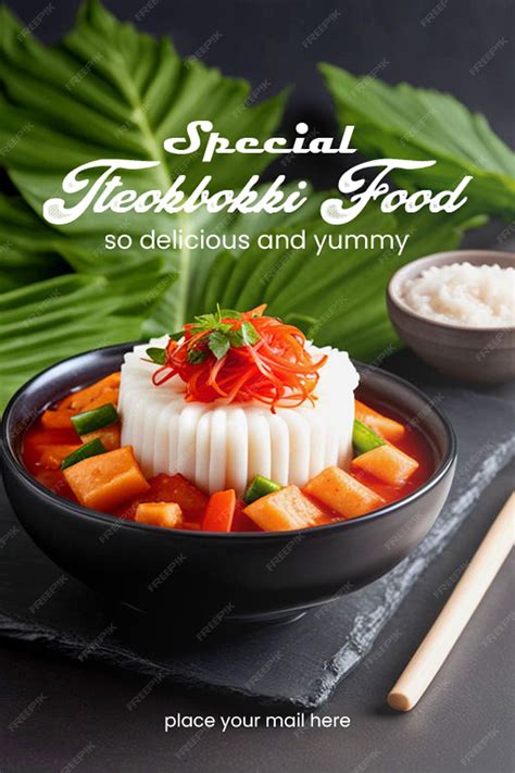 Premium PSD | Tteokbokki or spicy Korean rice cake is one of the most ...