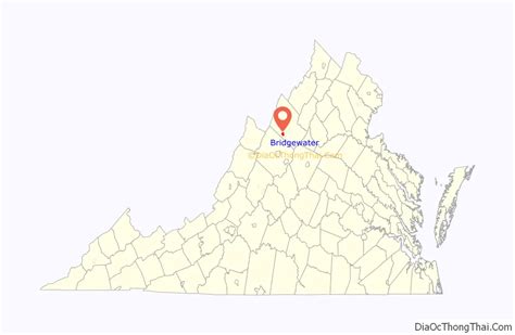 Map of Bridgewater town, Virginia - Thong Thai Real