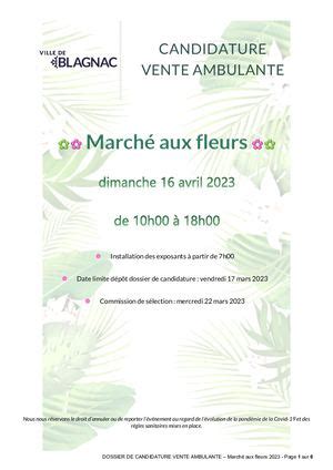 Calam O Candidature March Aux Fleurs