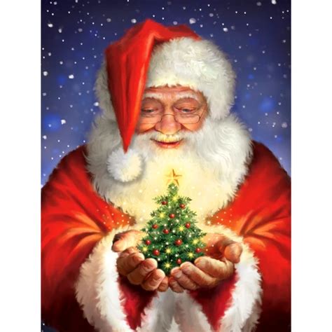 5D Diamond Painting The Christmas Tree and Santa Claus Paint with ...