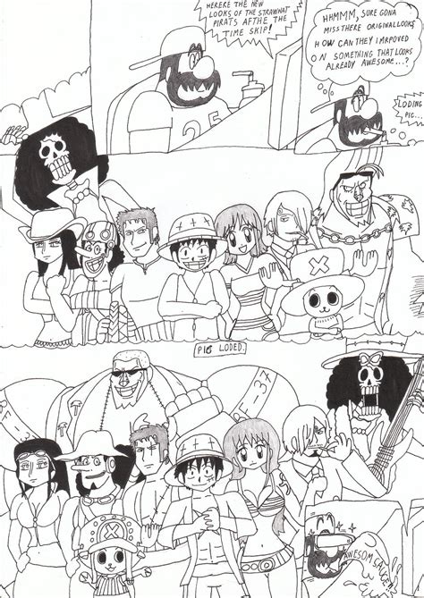 One of my old fan art of Post and past time skip straw hat pirates. : r