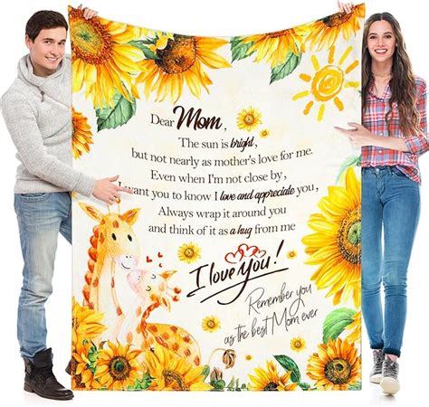 Amazon MEIGBFR Gifts For Mom 60 X50 Sunflower Mom Blanket