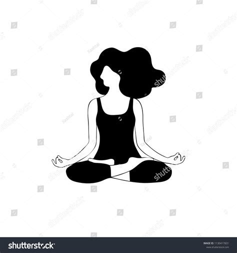 Yoga Girl Lotus Position Young Woman Stock Vector Royalty Free