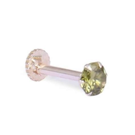 Buy Eloish 92 5 Sterling Silver Nose Pin For Women With Green Stone