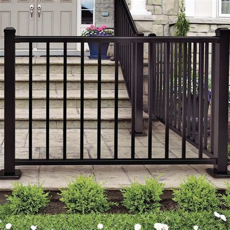 Weatherables Classic Square 35 Ft H X 70 12 In W Textured Black Aluminum Stair Railing Kit