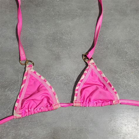 Pink Zebra Stripper Bikini Top Custom Made Chain Depop
