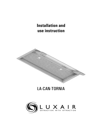 Luxair LA-120-CAN-TORNIA-SS Tornia Installation Guide | Manualzz 