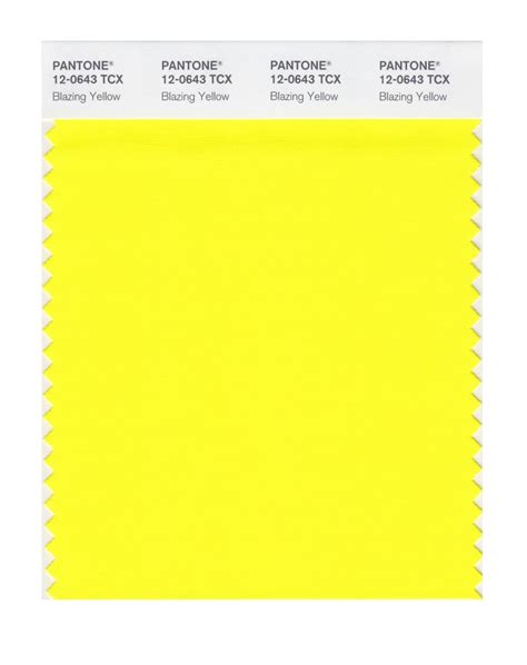 Pantone 12 0643 Tcx Swatch Card Blazing Yellow Design Info