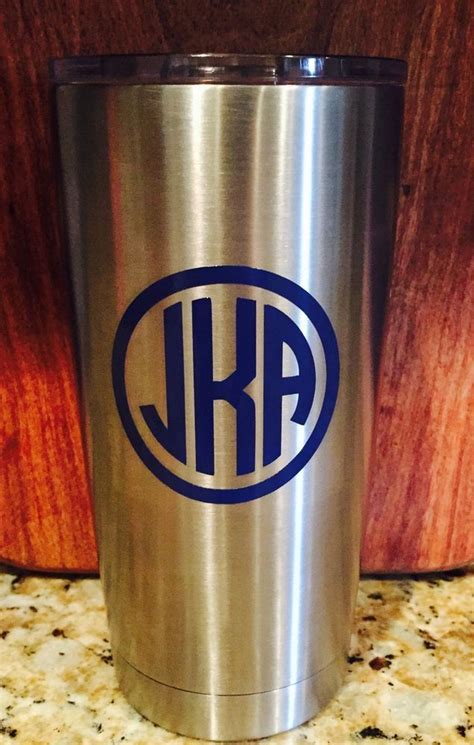 Your 3 Initials Circle Monogram Decal For Your Yeti Rambler Tumbler