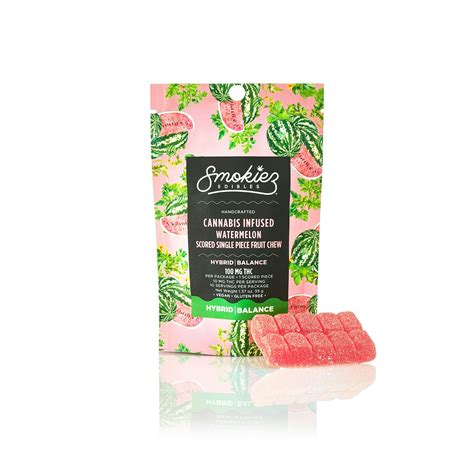 Smokiez Edibles Hybrid Watermelon Mg Thc Fruit Chews Scored Single