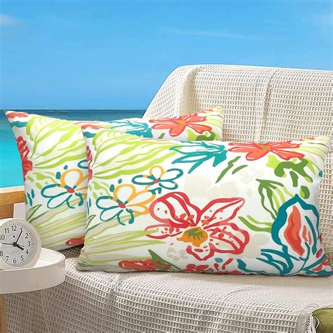 Hyopuo Outdoor Waterproof Throw Pillow Covers X Set Of Colorful