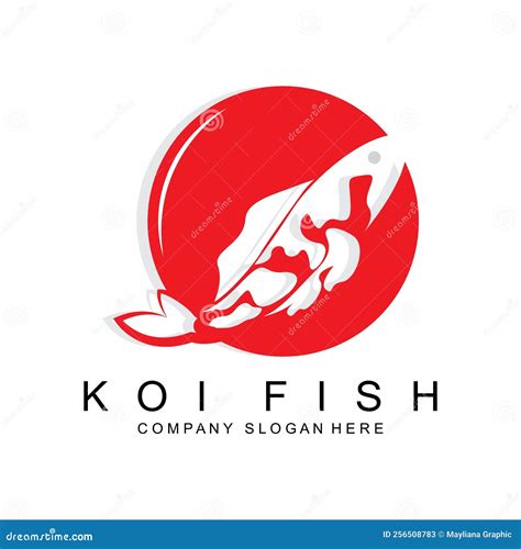 Koi Fish Logo Design Ornamental Fish Vector Aquarium Ornament