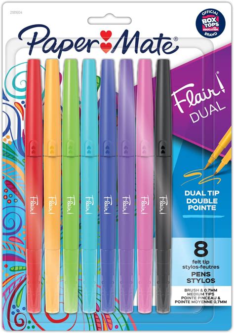 Amazon Paper Mate Flair Dual Felt Tip Pens Pack Of 8 Pens Brush