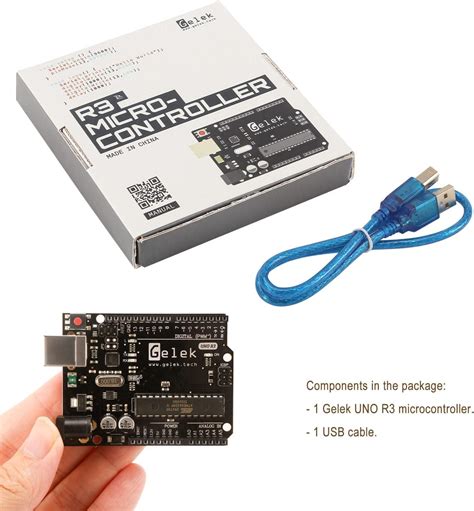 Gelek Uno R3 Microcontroller Board Compatible With Arduino Uno R3