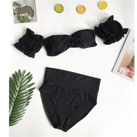 BIKINI Xoắn Ngực Tay Bèo Quần Lưng Cao BIKINISTORE BigBuy360 bigbuy360 vn