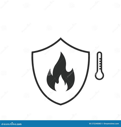 Over Heat Protection Icon Vector Concept Design Template Stock Vector