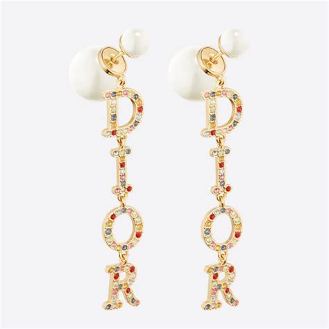 Dior Women Dior Tribales Earrings Gold-Finish Metal White Resin Pearls