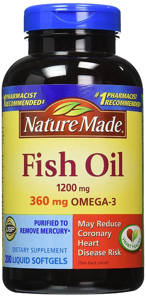 Nature Made Omega 3 Fish Oil Softgels 1200 Mg 200 Ct