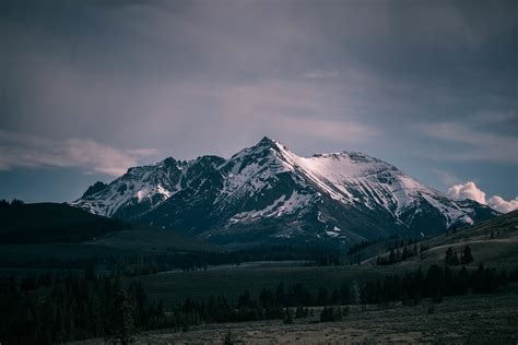 X Mountains Trees Landscape Nature Snow Clouds Wallpaper