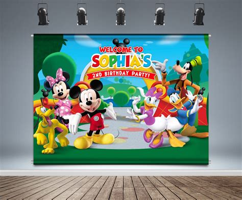 Mickey Mouse Clubhouse Backdrop Banner Park Entrance Pluto Goofy