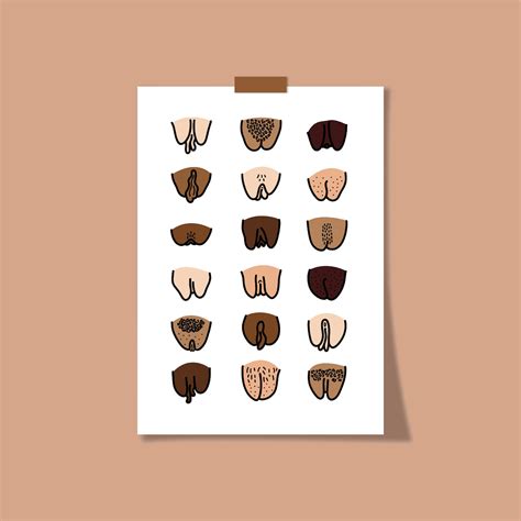 Vagina Line Drawing Print Cute Nude Cartoons A A A A Etsy UK