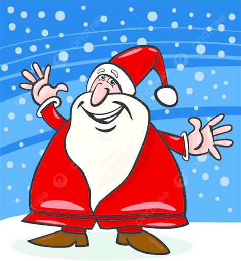 Santa Claus And Snow Cartoon Illustration Present Vector Claus Vector Present Vector Claus