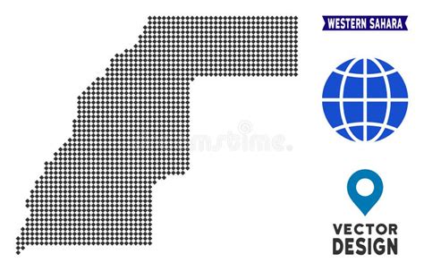 O Mapa Pontilhado De Sara Ocidental Isolou Se No Fundo Branco