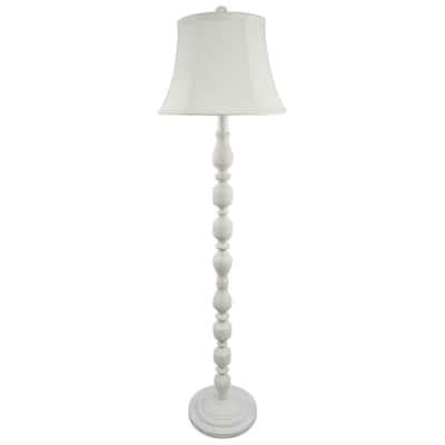 Fangio Lighting 59.5 in. Wood Floor Lamp, White-DISCONTINUED-2013 - The Home Depot