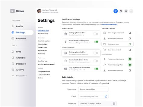 S8 Figma System Settings Ui Design Template For Desktop By Roman