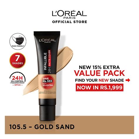 Order Loreal Paris Infallible 24h Matte Cover Foundation 1055 Gold Sand Online At Best Price