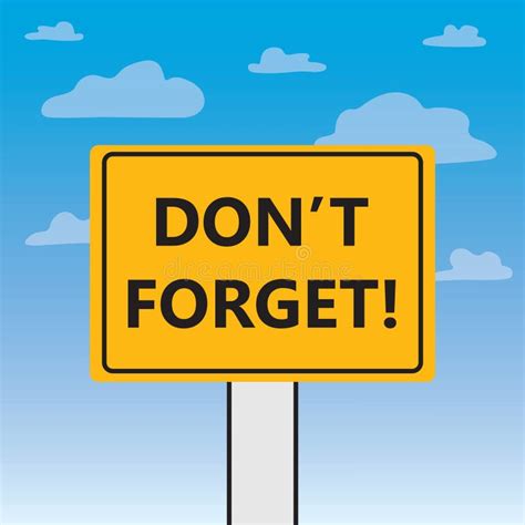 Don T Forget Stock Vector Illustration Of Reminder Forget 24057926