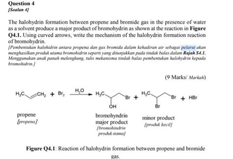 Solved The Halohydrin Formation Between Propene And Bromide