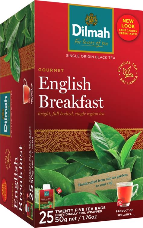 Dilmah Speciality English Breakfast Foil Enveloped Tagged Tea Bags Pac