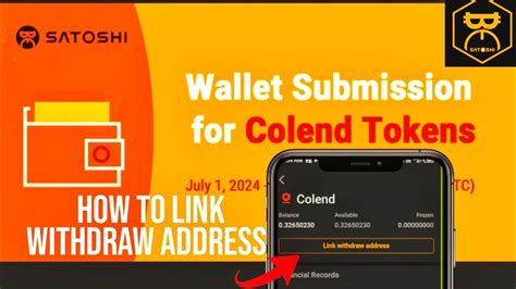 How To Link Withdraw Address To The Colend Airdrop On The Satoshi App