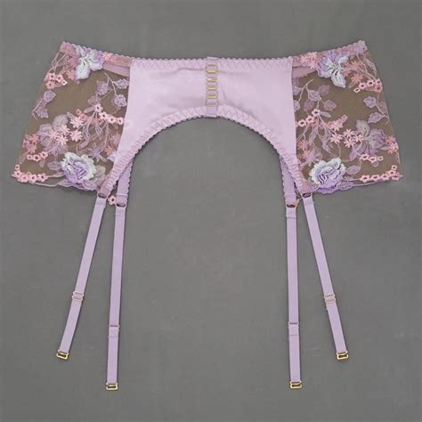 Luxury Lingerie Embroidery Intimate Purple Outfit Women Transparent Fashion Erotic Underwear 3