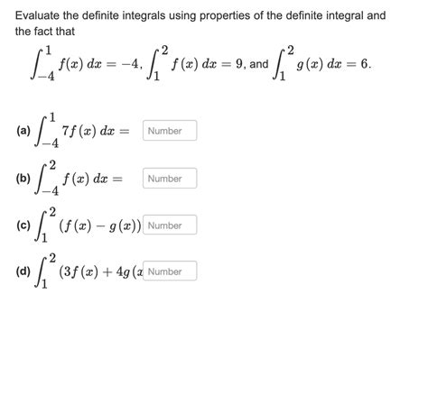 Solved Evaluate The Definite Integrals Using Properties Of