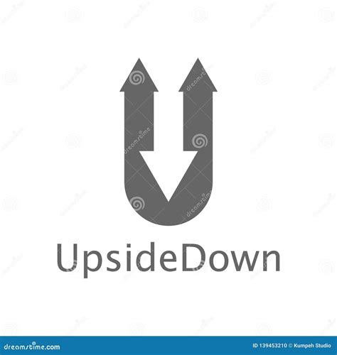 U for Upside Down. Letter U Logo with Arrow Stock Vector - Illustration ...