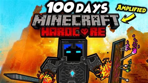 I Survived 100 Days In Hardcore Minecraft Amplified World YouTube