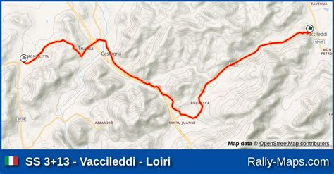 Ss Vaccileddi Loiri Stage Map Rally Costa Smeralda Erc