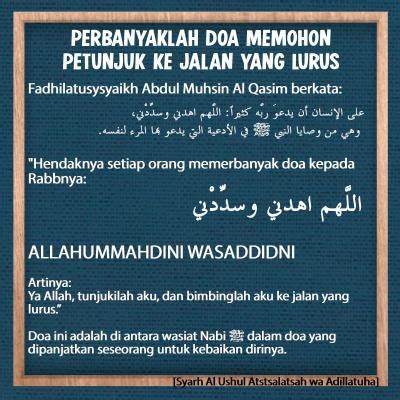 Perbanyaklah Doa Memohon Petunjuk Ke Jalan Yang Lurus